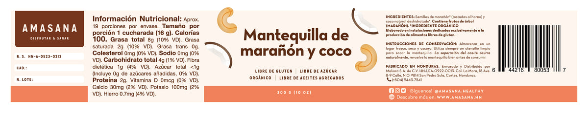 Mantequilla de Marañón y Coco