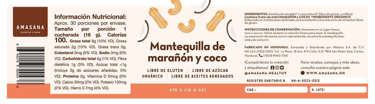 Mantequilla de Marañón y Coco FAMILIAR