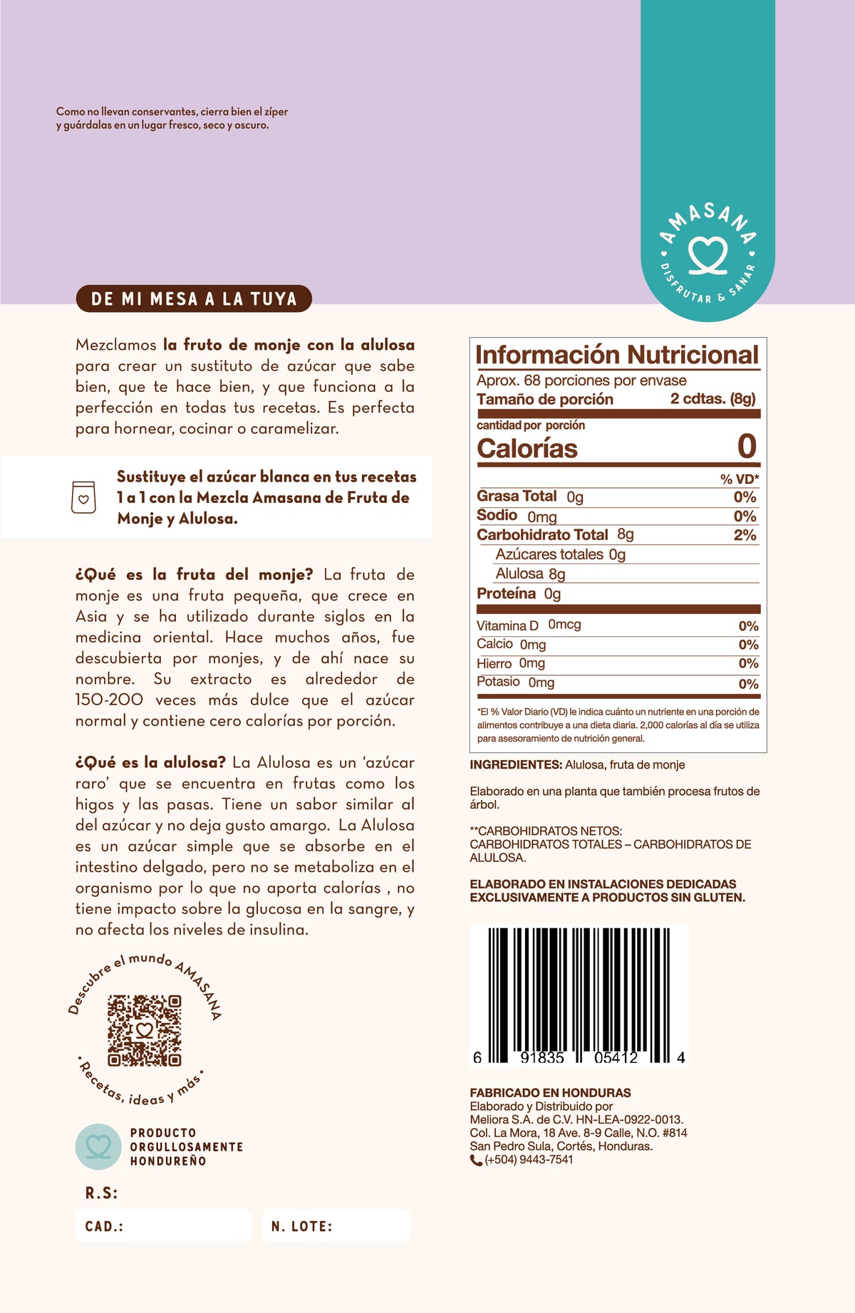 Endulzante de Fruta del Monje y Alulosa